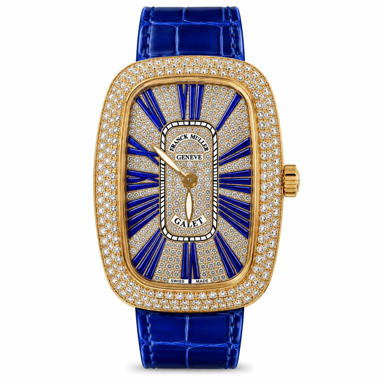 FRANCK MULLER Galet, Diamond-set, Blue Index Dial