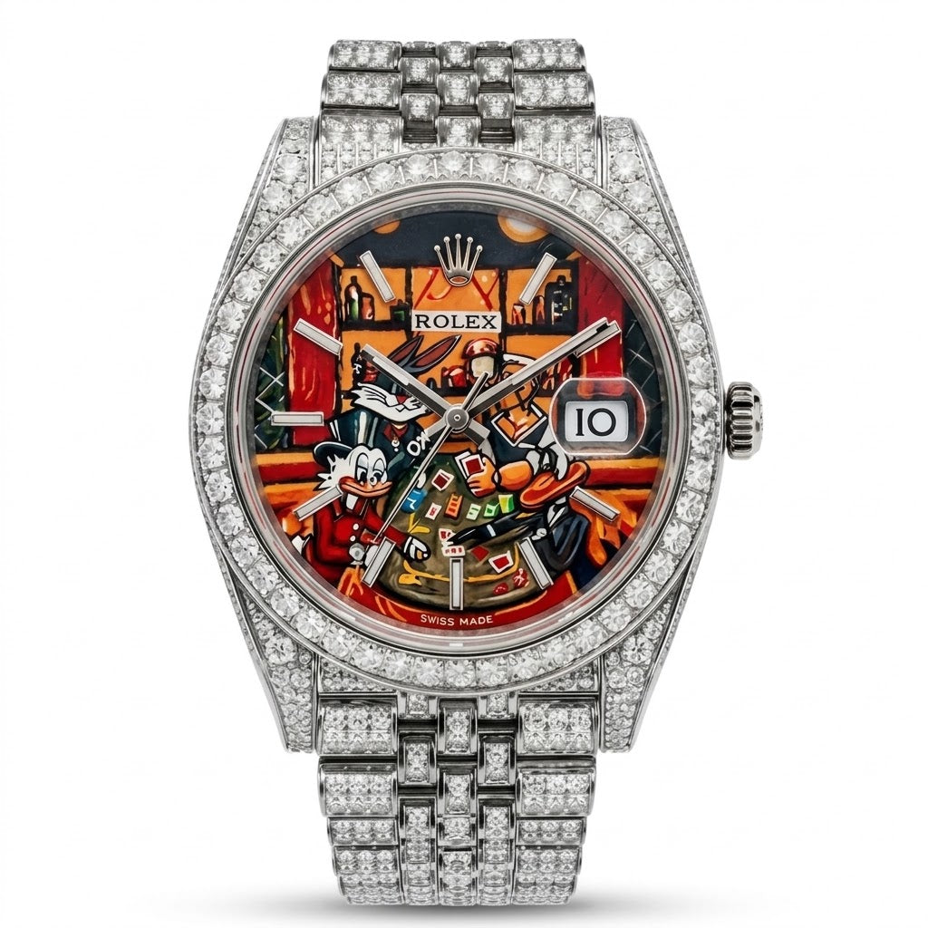 ROLEX Datejust 41, Stainless Steel Custom Diamond Set & Scrooge McDuck Dial