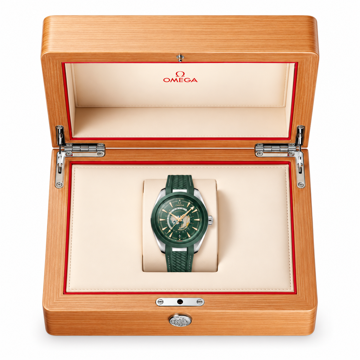 OMEGA Aqua Terra Worldtimer 150M Green Rubber Strap 22032432210001 - Watch box