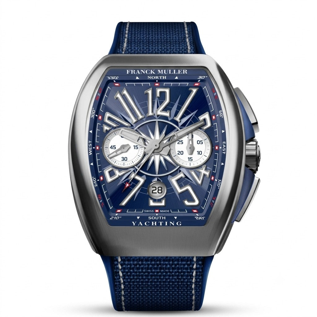 FRANCK MULLER Vanguard Yachting Chronograph, Stainless steel Marine-inspired dial
