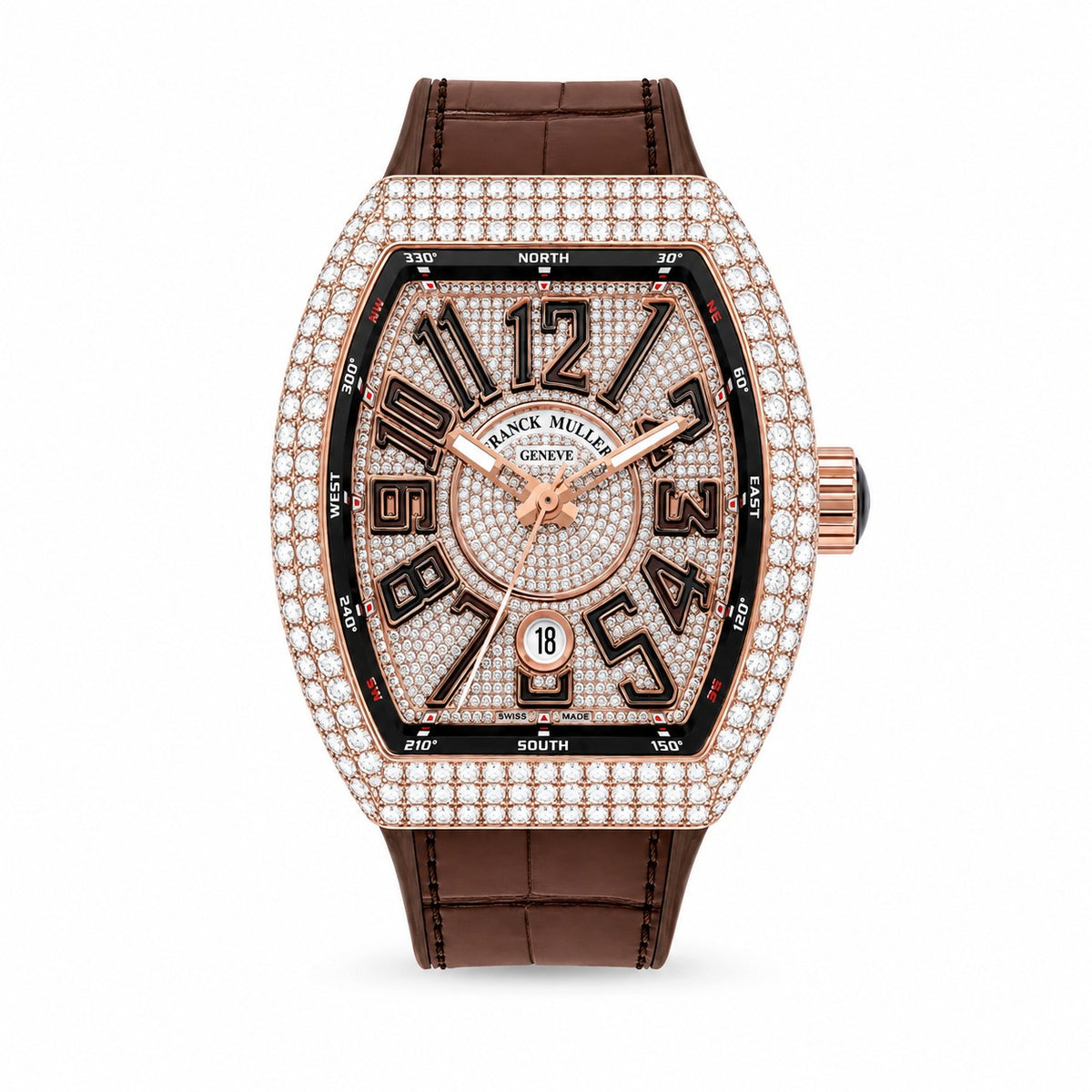 FRANCK MULLER Vanguard Yachting, 18k Rose Gold with Diamond set bezel