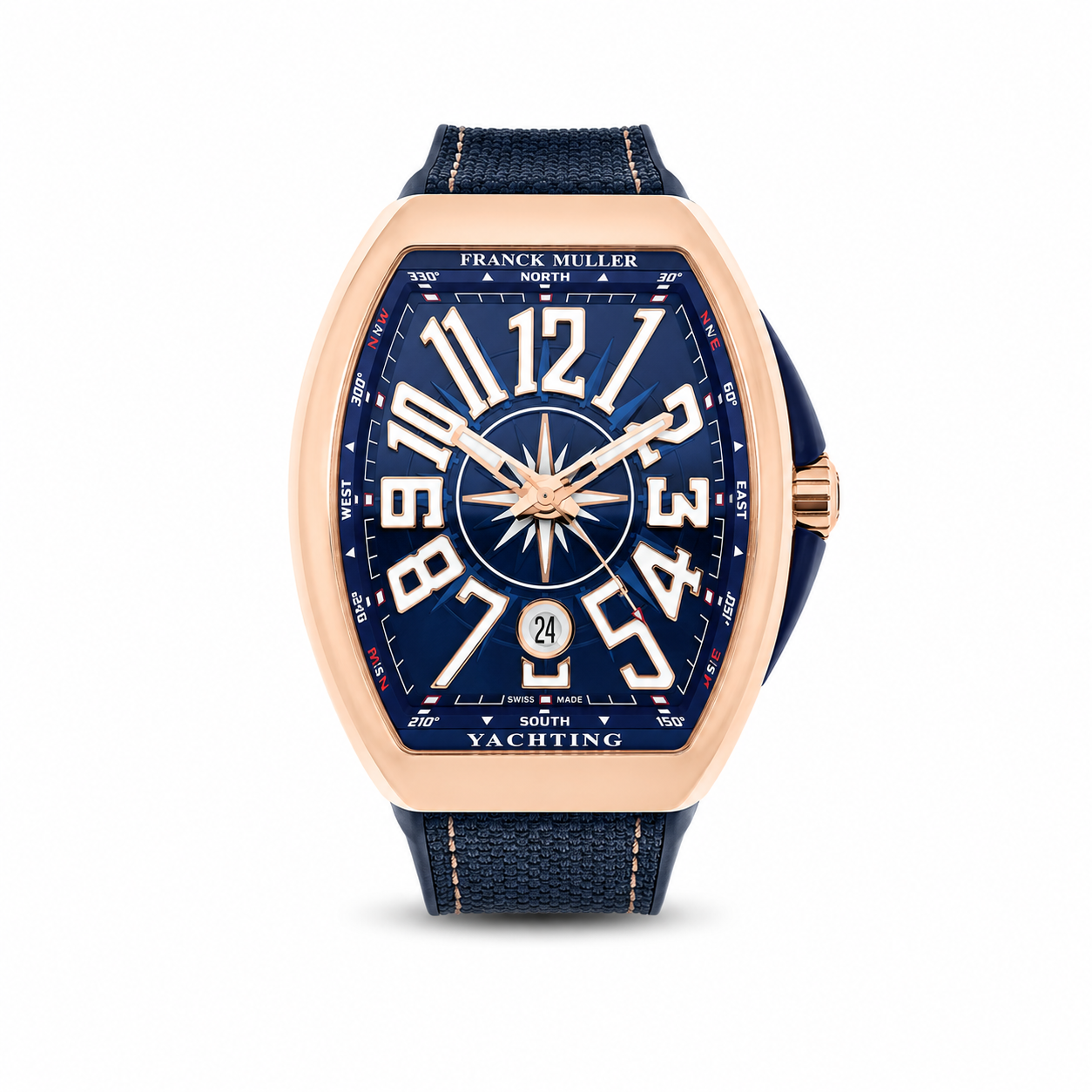 FRANCK MULLER Vanguard Yachting, 18k Rose Gold, Marine-inspired Blue dial