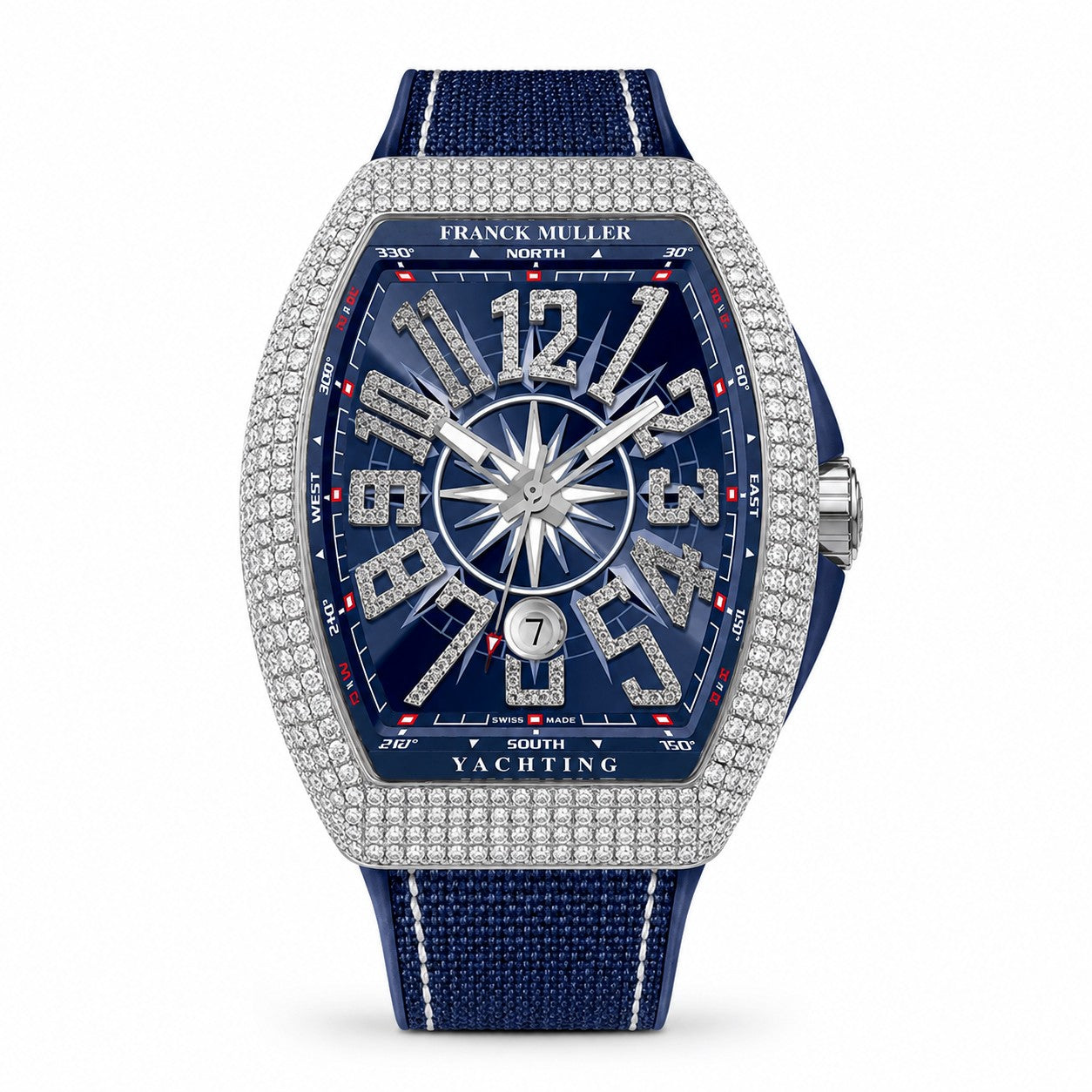 FRANCK MULLER Vanguard Yachting, Blue Dial, Diamond Bezel