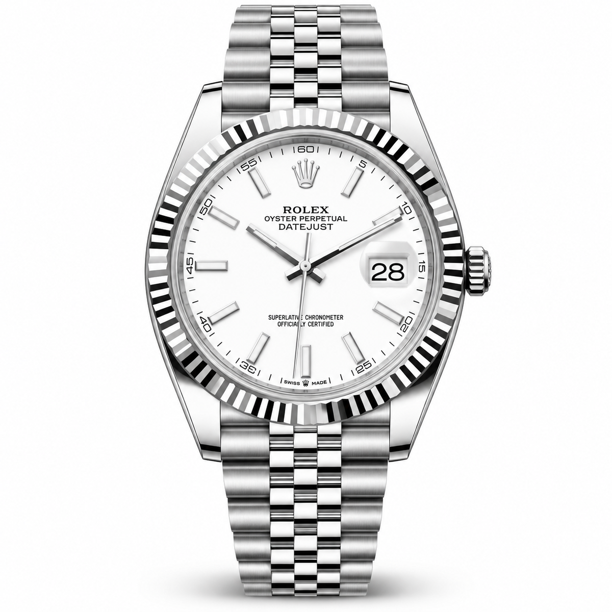 ROLEX Datejust 41, White Rolesor White Roman Dial