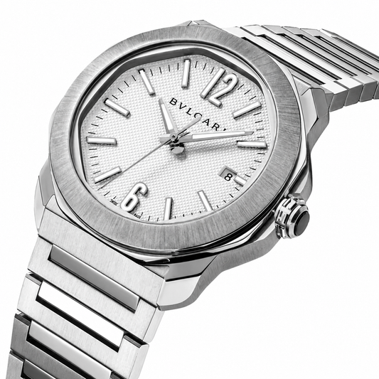 BVLGARI Octo Roma Automatic Watch, White Dial
