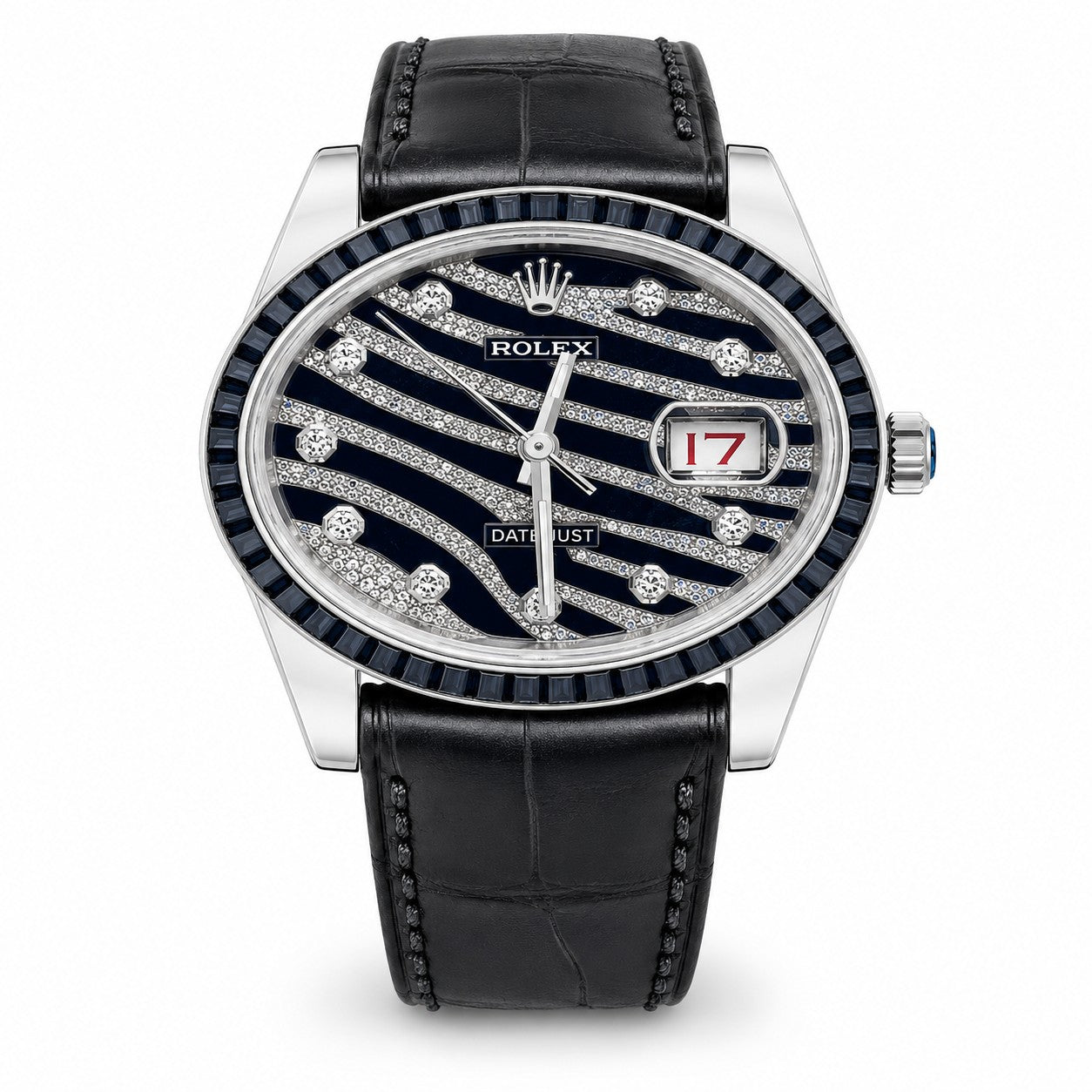ROLEX Datejust 36mm, Stainless steel, Wave motif set with diamonds dial