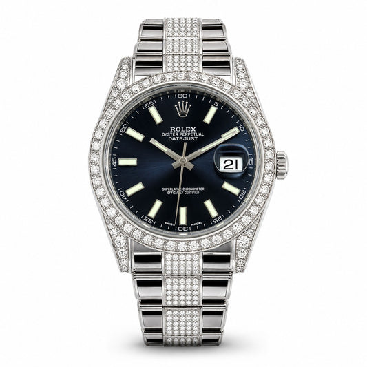 ROLEX Datejust II 41, Custom Diamond-Set Blue Dial