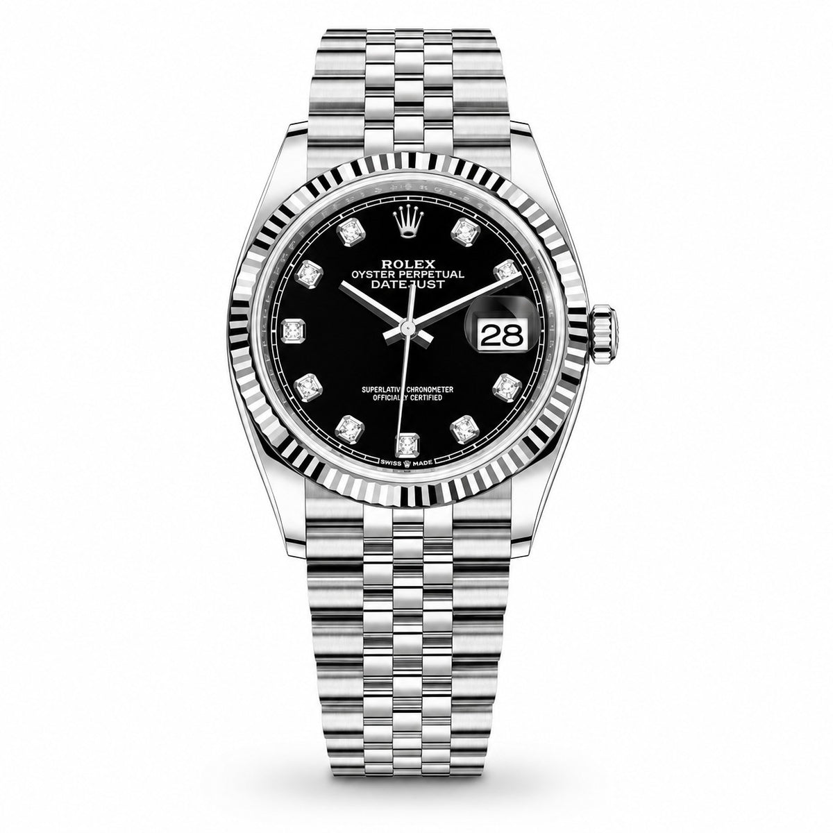 ROLEX Oyster Perpetual Datejust 36, Black Diamond-set Dial