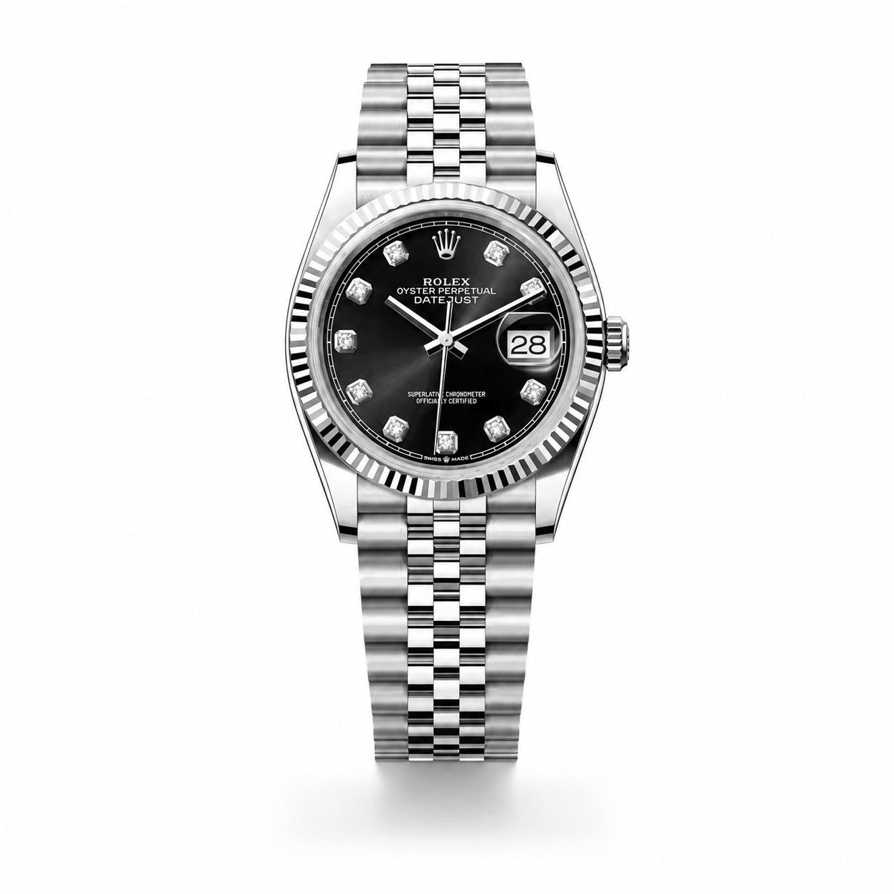 ROLEX Oyster Perpetual Datejust 36, Black Diamond-set Dial