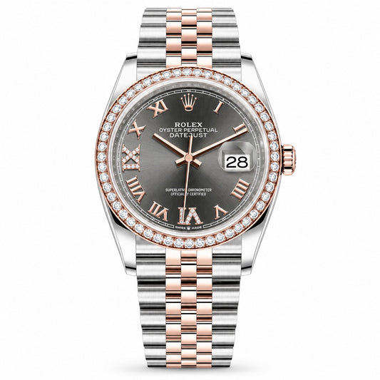 ROLEX Oyster Perpetual Datejust 36, Diamond Bezel Slate Dial