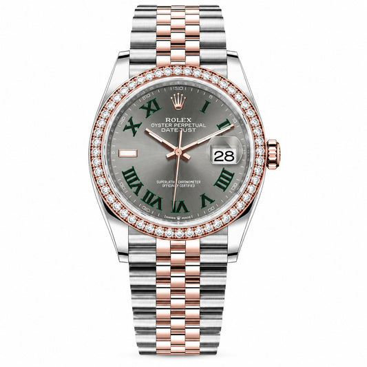 ROLEX Oyster Perpetual Datejust 36 Slate Diamond Dial Everose Rolesor