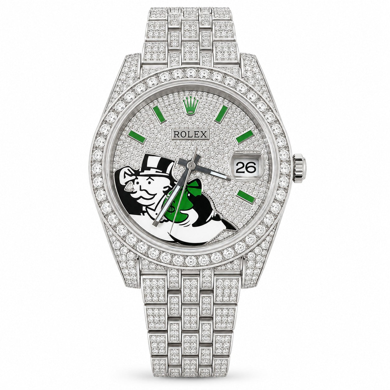 ROLEX Oyster Perpetual Datejust 41, Custom Full Diamond Monopoly Dial
