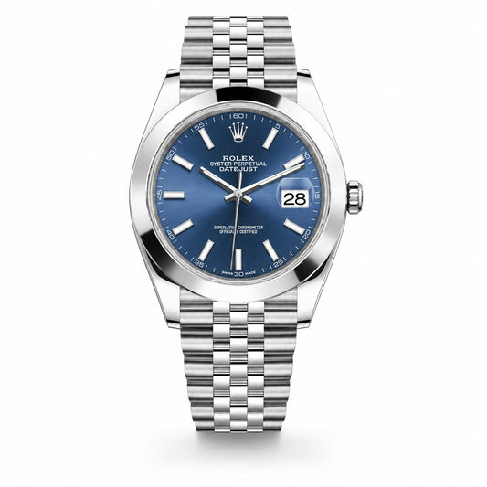 ROLEX Oyster Perpetual Datejust 41, Stainless Steel, Blue Index Dial