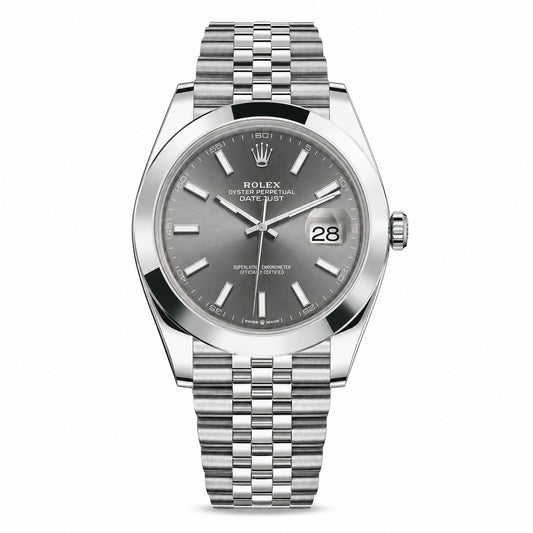 ROLEX Oyster Perpetual Datejust 41, Stainless steel, Grey Index Dial