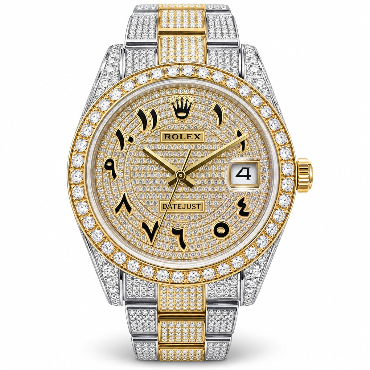 ROLEX Datejust 41, Yellow Rolesor Custom Diamond Set & Arabic Dial