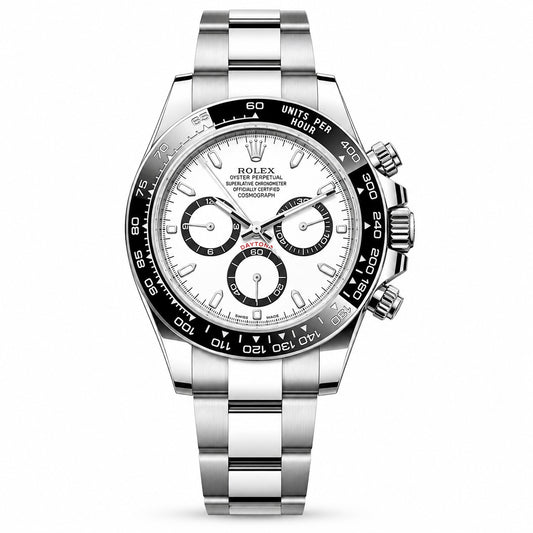 ROLEX Oyster Perpetual Cosmograph Daytona 40, White Dial Black Cerachrom Bezel