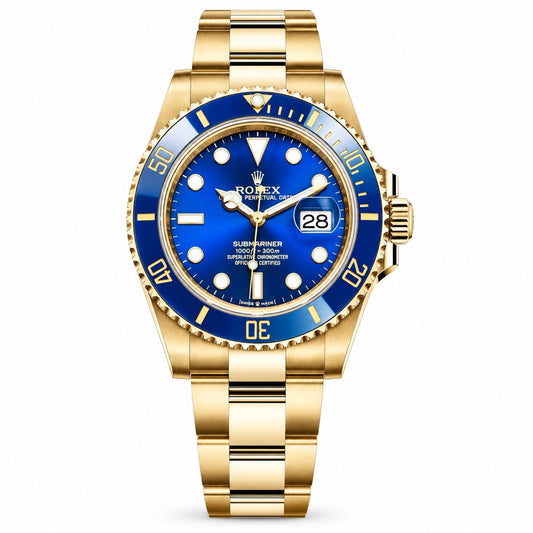 ROLEX Oyster Perpetual Submariner Date 41, Royal Blue Dial 18kt Yellow Gold
