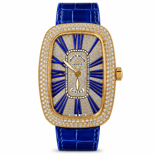 FRANCK MULLER Galet, Diamond-set, Blue Index Dial