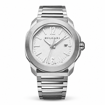 BVLGARI Octo Roma Automatic Watch, White Dial