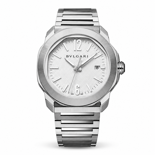 BVLGARI Octo Roma Automatic Watch, White Dial
