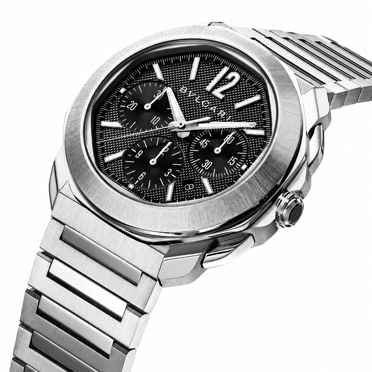 BVLGARI Octo Roma Chronograph Watch, Black Dial