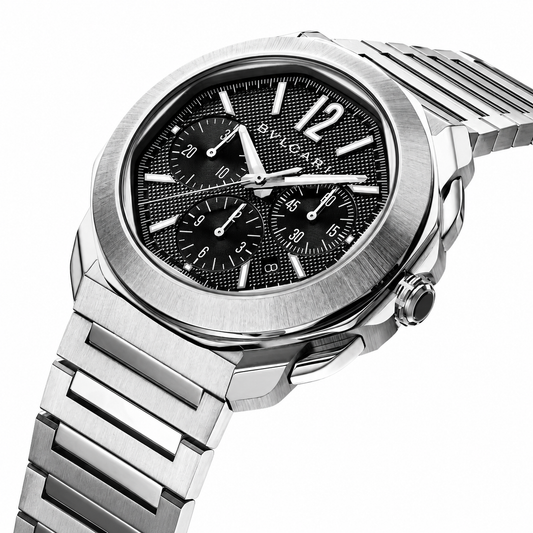 BVLGARI Octo Roma Chronograph Watch, Black Dial