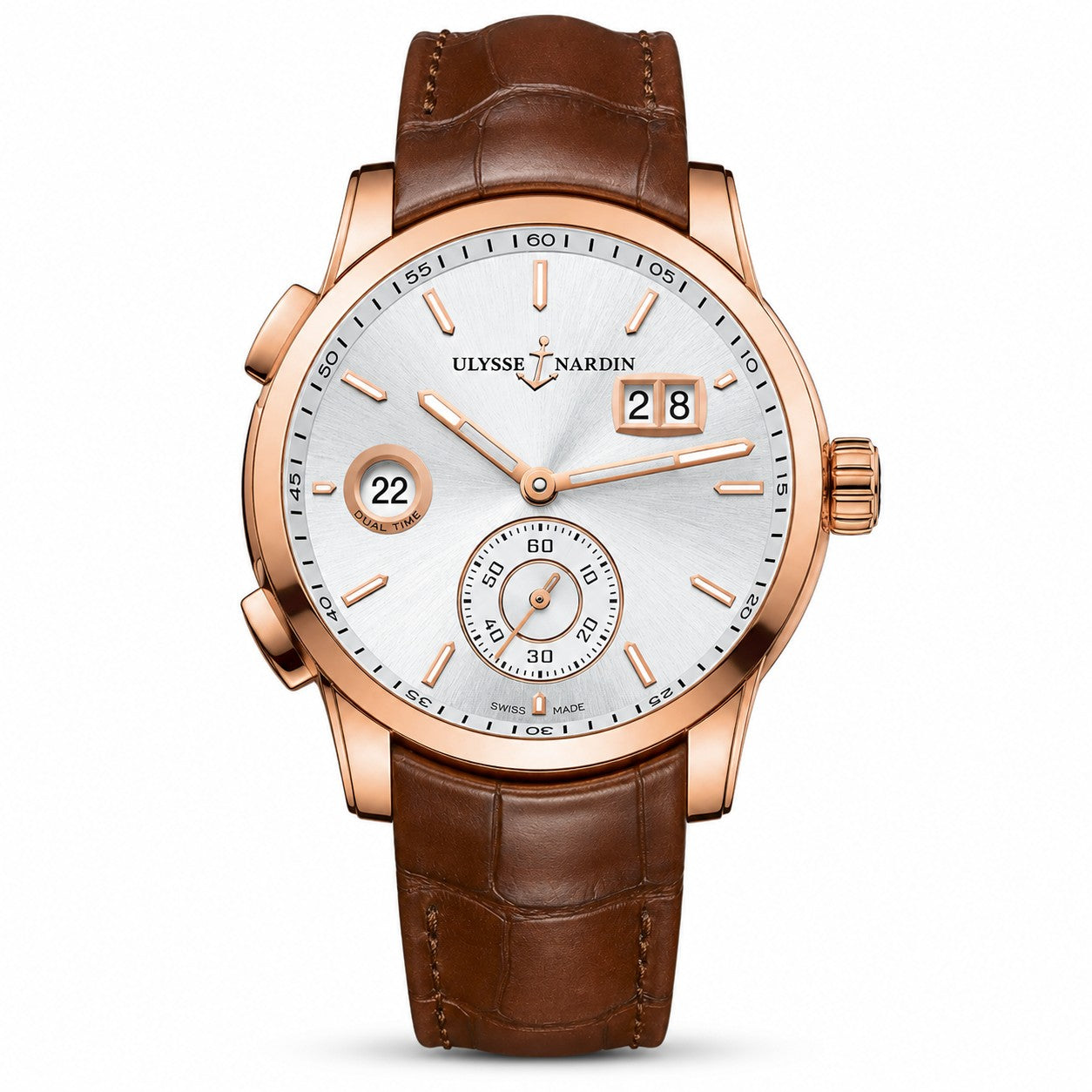 ULYSSE NARDIN Dual Time Manufacture, Brown Strap