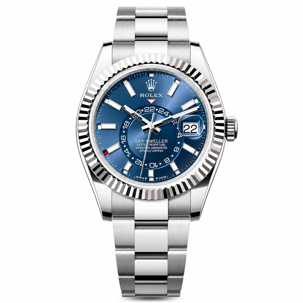 ROLEX Oyster Perpetual Sky-Dweller 42, White Gold Blue Dial Oyster Bracelet
