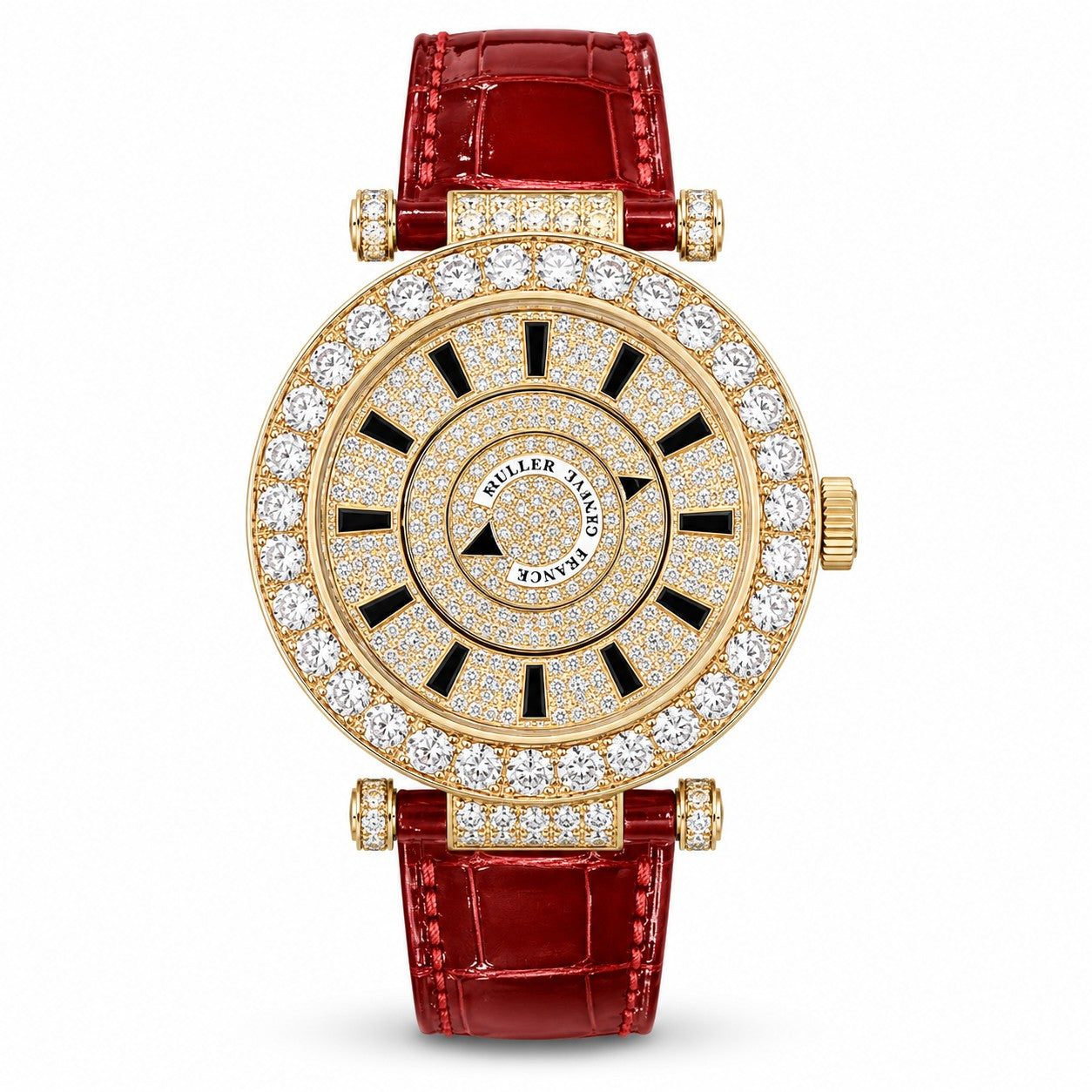 FRANCK MULLER Round Double Mystery, 18k Yellow Gold Diamond set