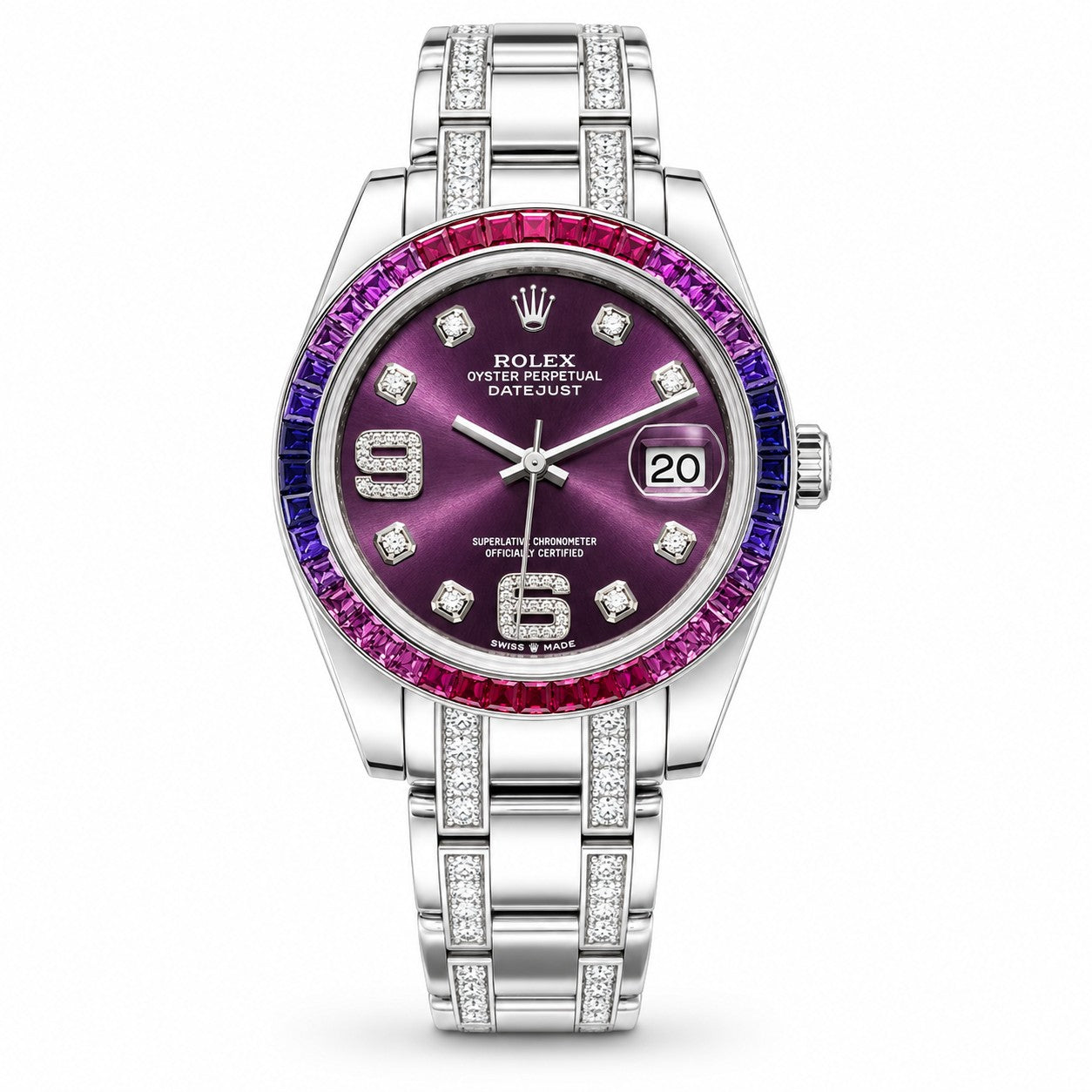 ROLEX Oyster Perpetual Lady-Datejust Pearlmaster 39, Fancy Blue