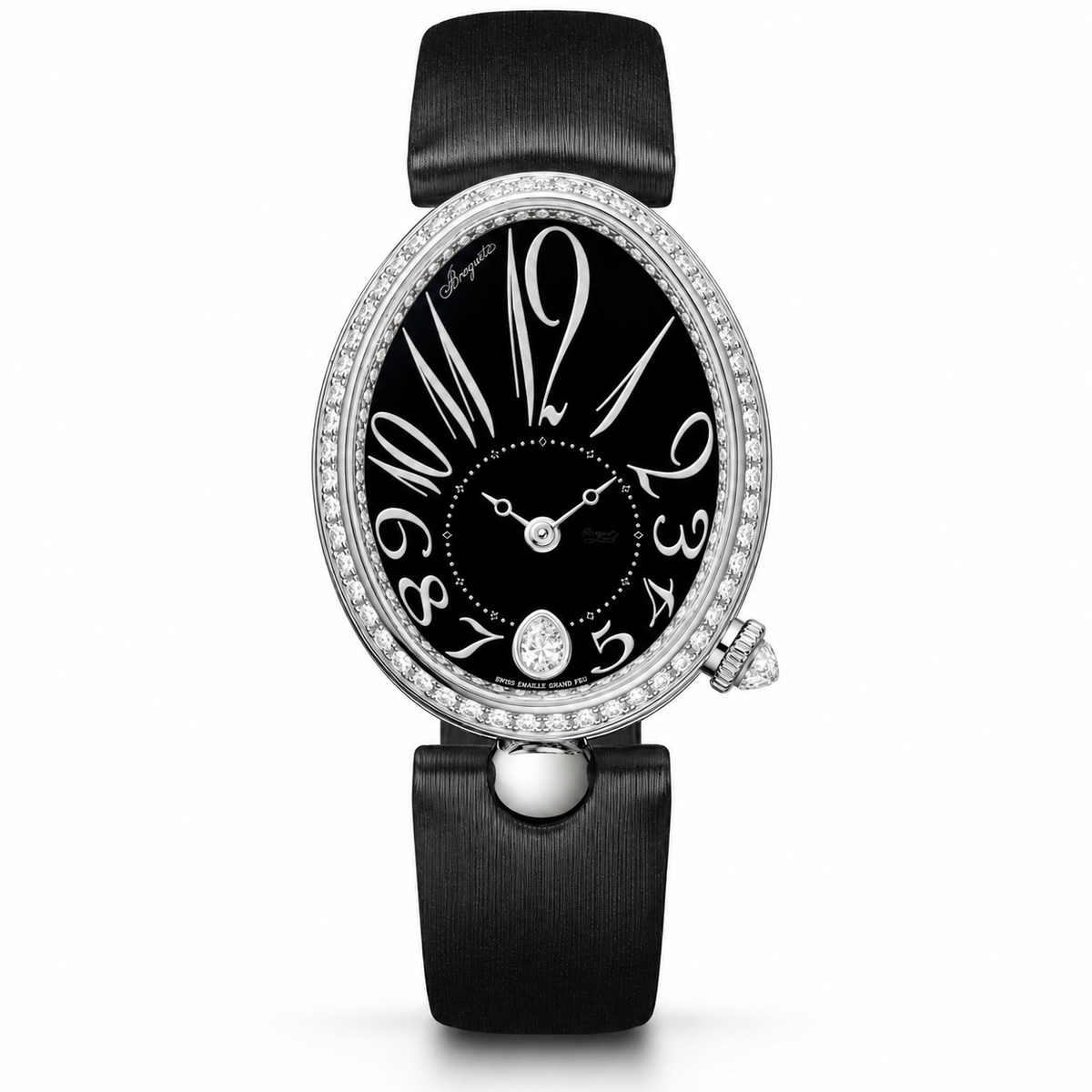 BREGUET Reine de Naples 8918, 18K White Gold Diamond Black Dial