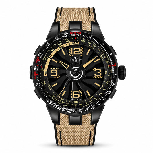 PERRELET Turbine Pilot Automatic, Brown Strap