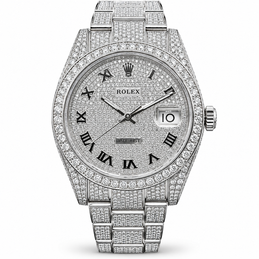 ROLEX Datejust 41, Stainless steel Custom Diamond Set & Pavé Roman Dial