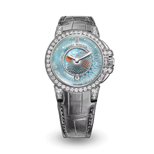 HARRY WINSTON Ocean Moon Phase, 36mm, 18k White Gold