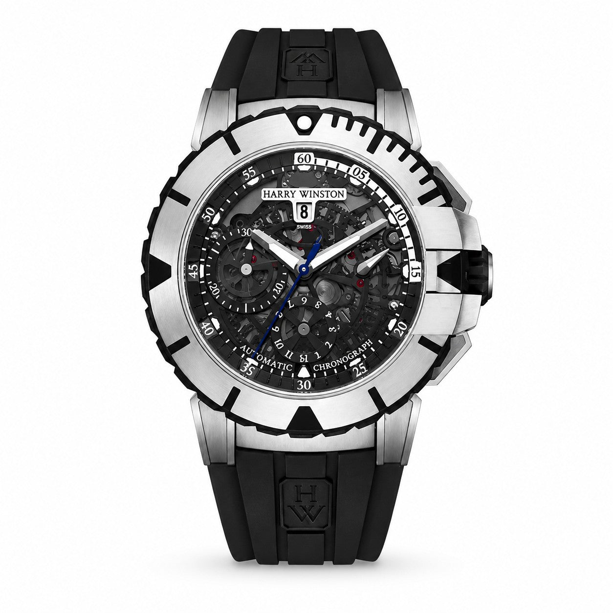 HARRY WINSTON Ocean Sport Chronograph, Black Skeletonized Dial 44mm