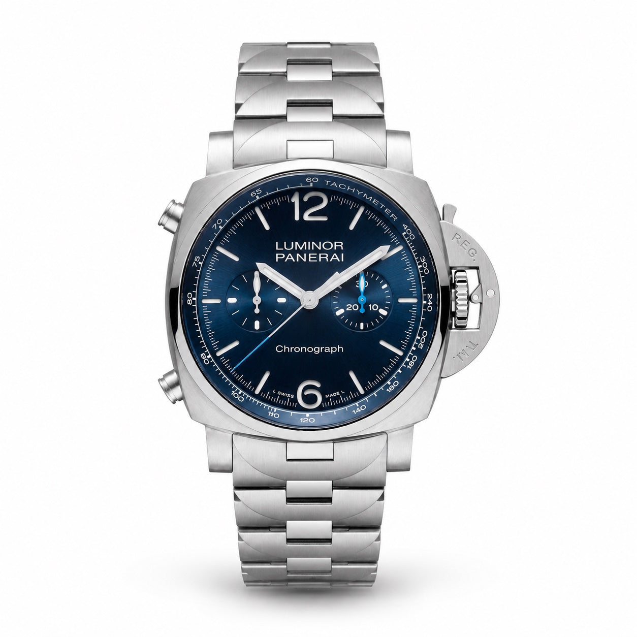 PANERAI Silver watch with blue dial 