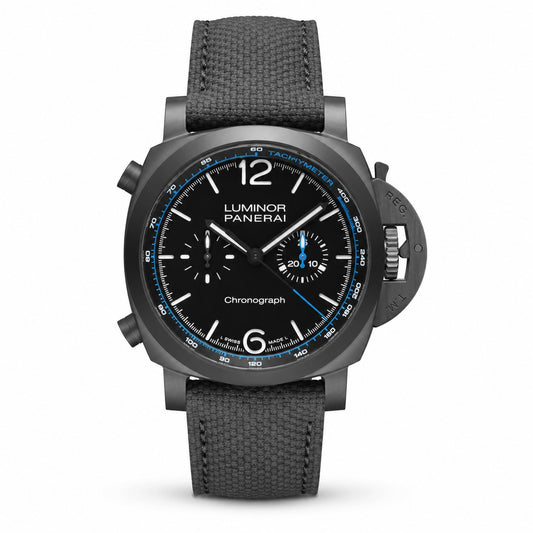 Panerai Luminor watch with black dial and strap