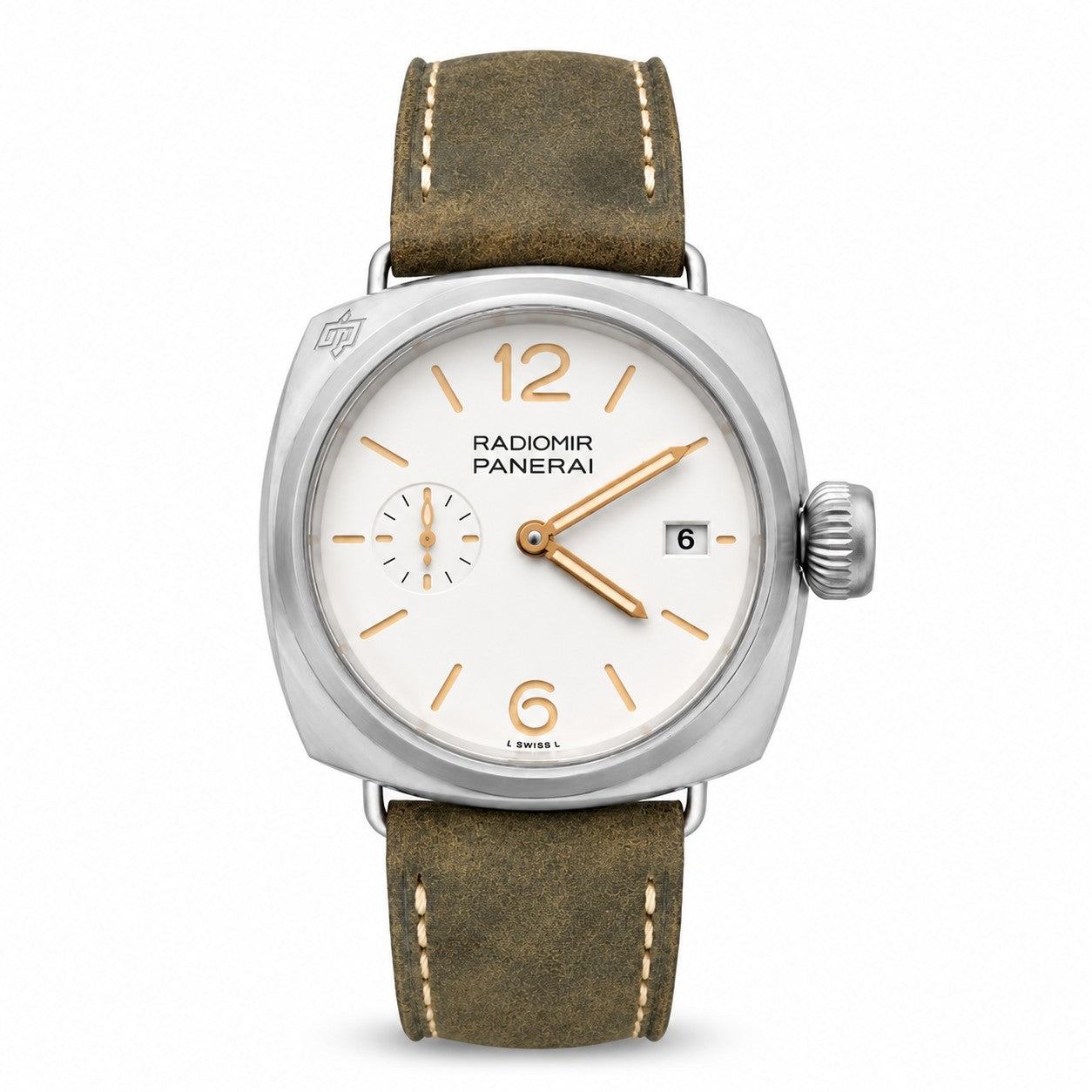 Panerai watch with brown leather strap 