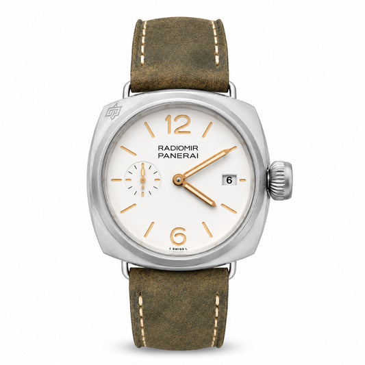 Panerai watch with brown leather strap 