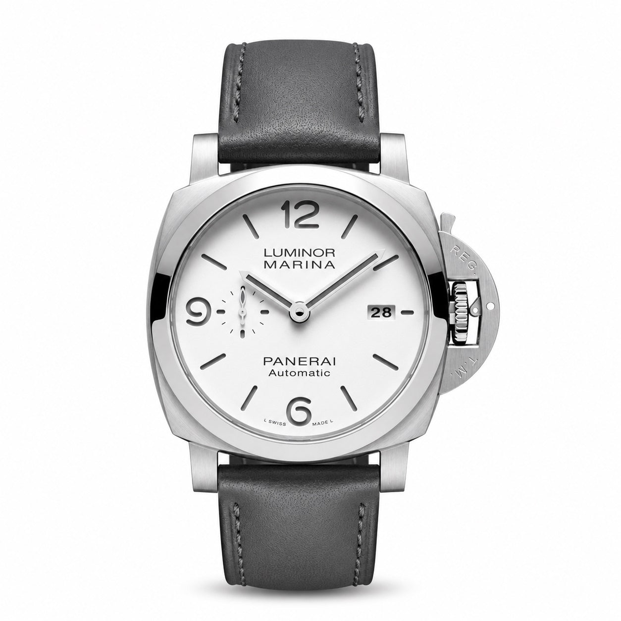 Panerai watch with gray strap