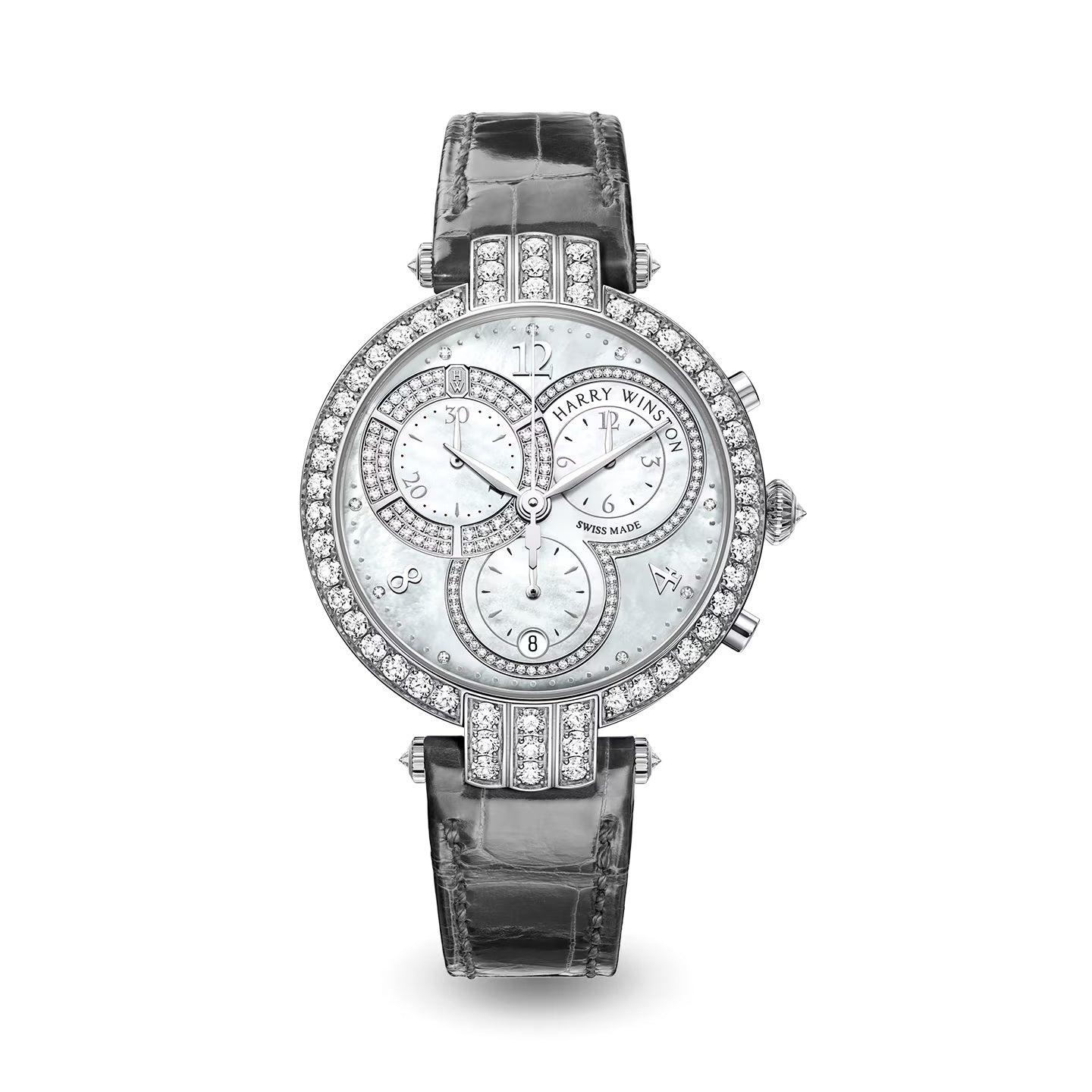 HARRY WINSTON Premier Chronograph, Black Alligator Strap, 40mm