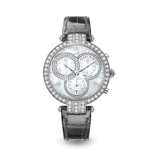 HARRY WINSTON Premier Chronograph, Black Alligator Strap, 40mm