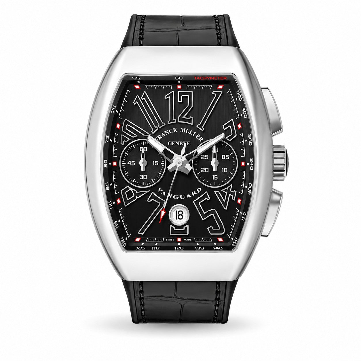 FRANCK MULLER Vanguard Chronograph, Stainless Steel, Black dial