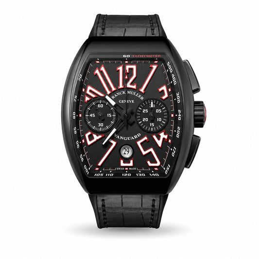 FRANCK MULLER Vanguard Chronograph, Titanium, Black with red outlined numerals