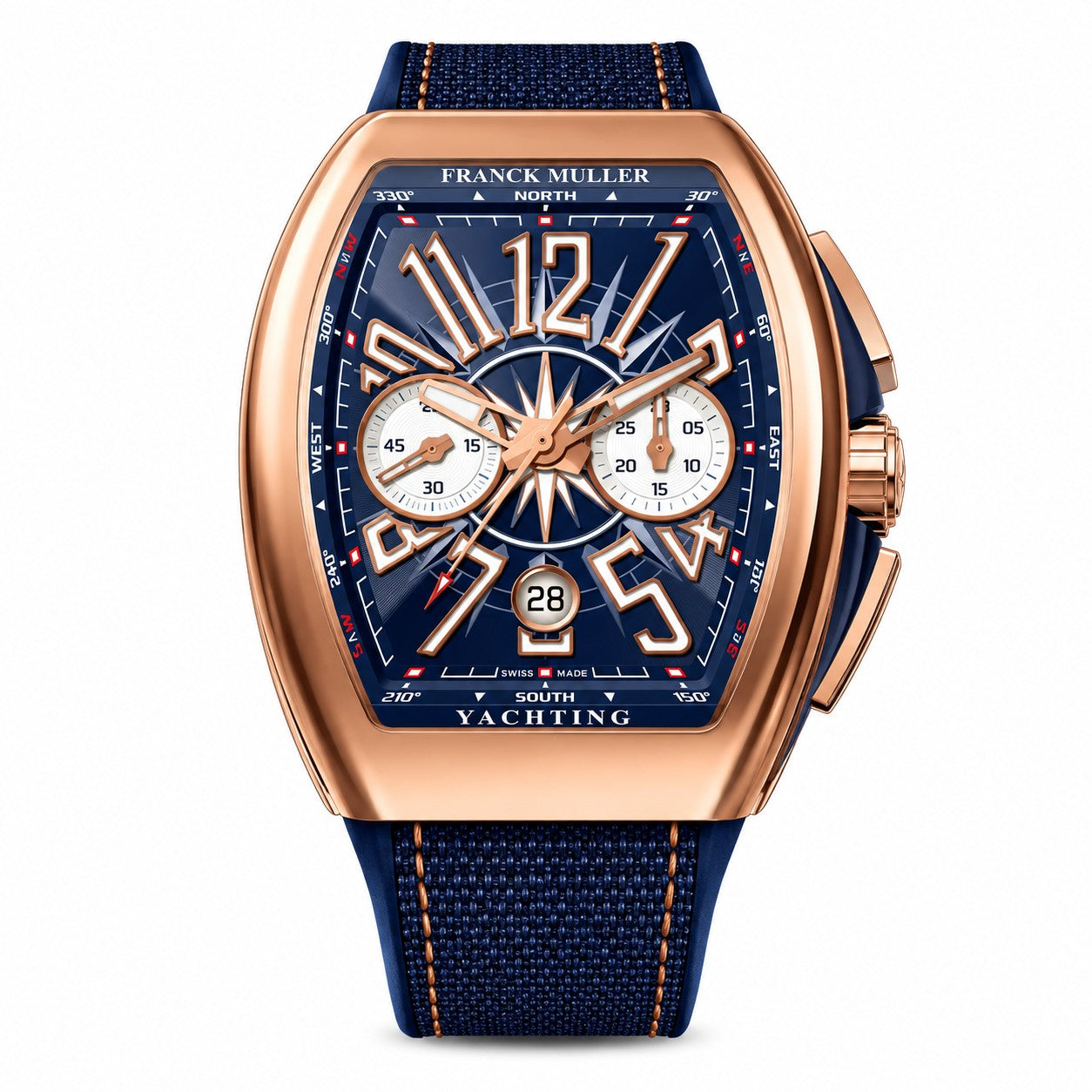 FRANCK MULLER Vanguard Yachting Chronograph, 18k Rose Gold case, Marine-inspired dial