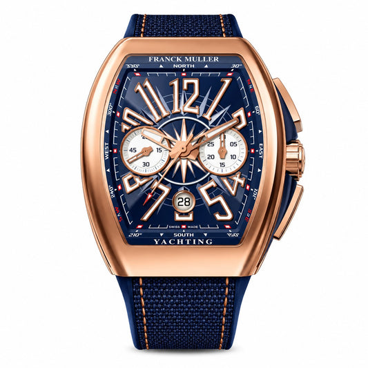 FRANCK MULLER Vanguard Yachting Chronograph, 18k Rose Gold case, Marine-inspired dial