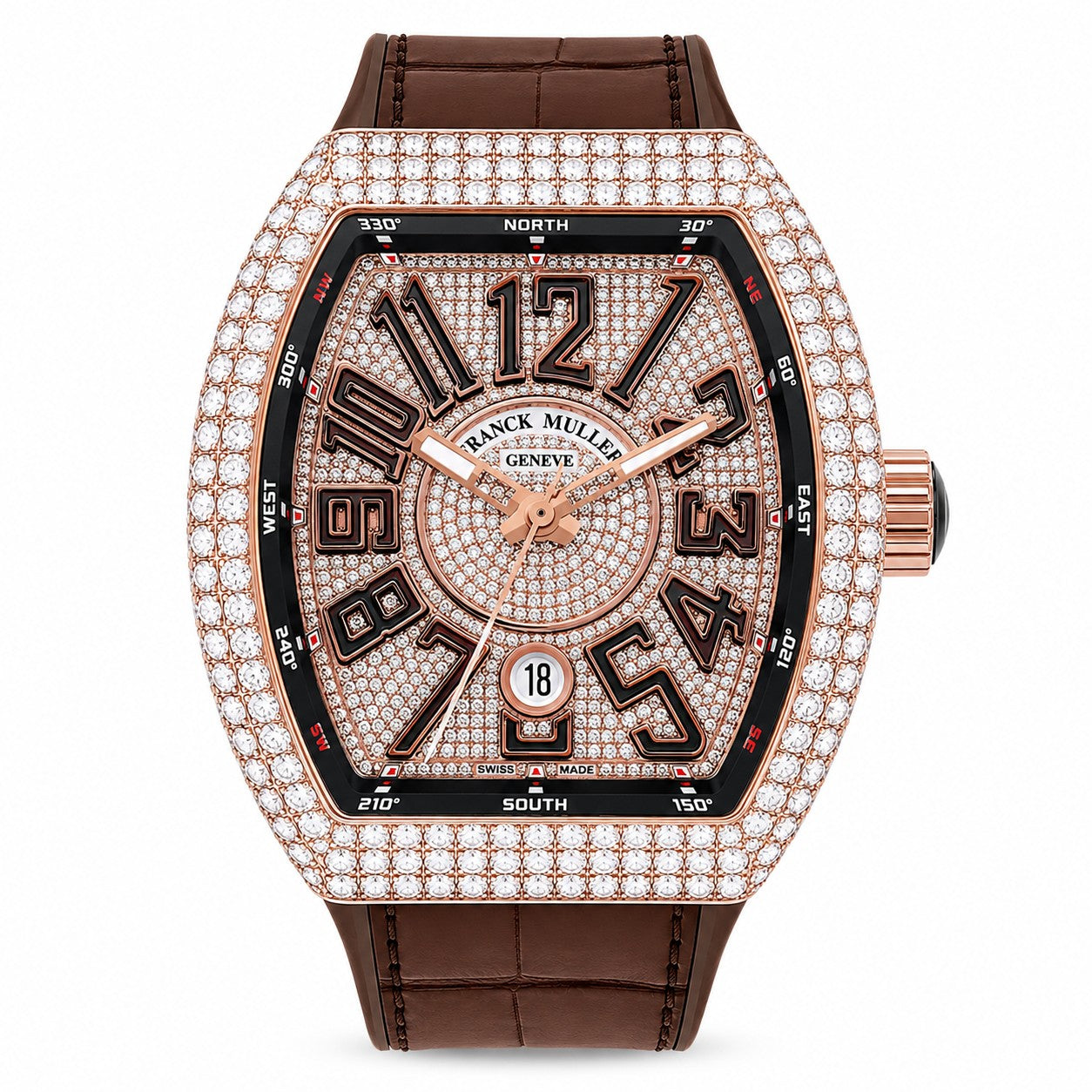 FRANCK MULLER Vanguard Yachting, 18k Rose Gold with Diamond set bezel