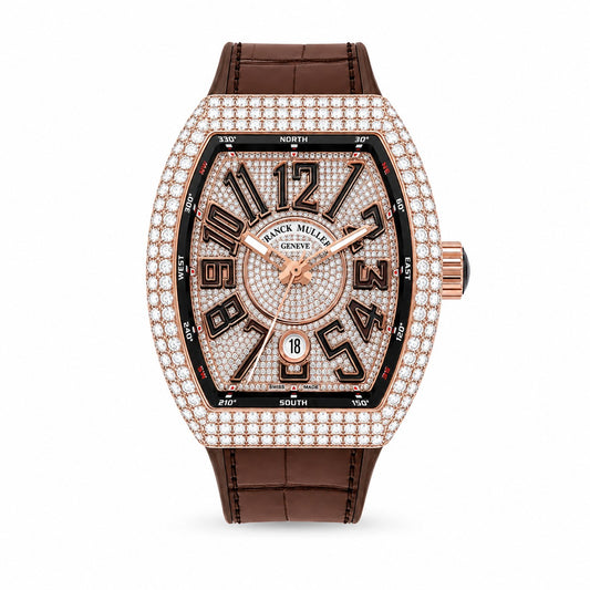 FRANCK MULLER Vanguard Yachting, 18k Rose Gold with Diamond set bezel