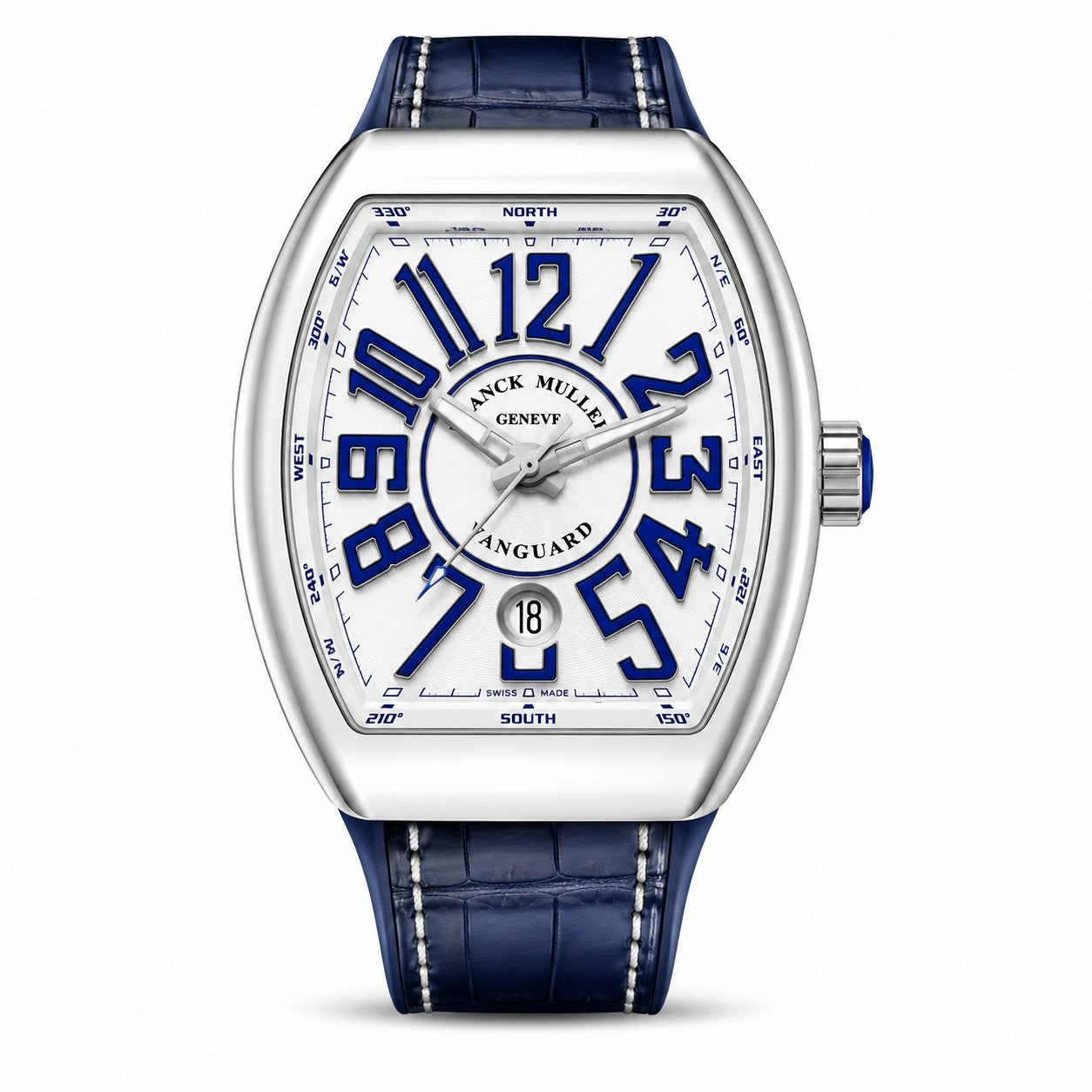 FRANCK MULLER Vanguard, Automatic, Stainless Steel, White dial