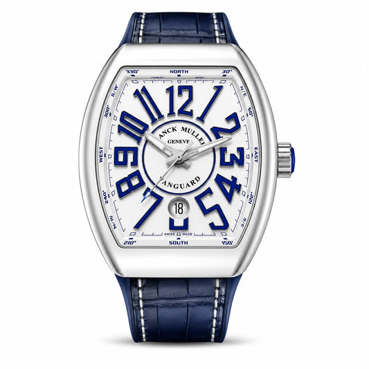 FRANCK MULLER Vanguard, Automatic, Stainless Steel, White dial